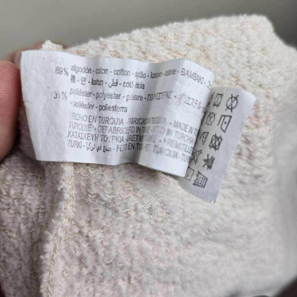 Zara  Long Sleeve Puff Shoulder Top Size S Cream Color - Picture 4 of 4